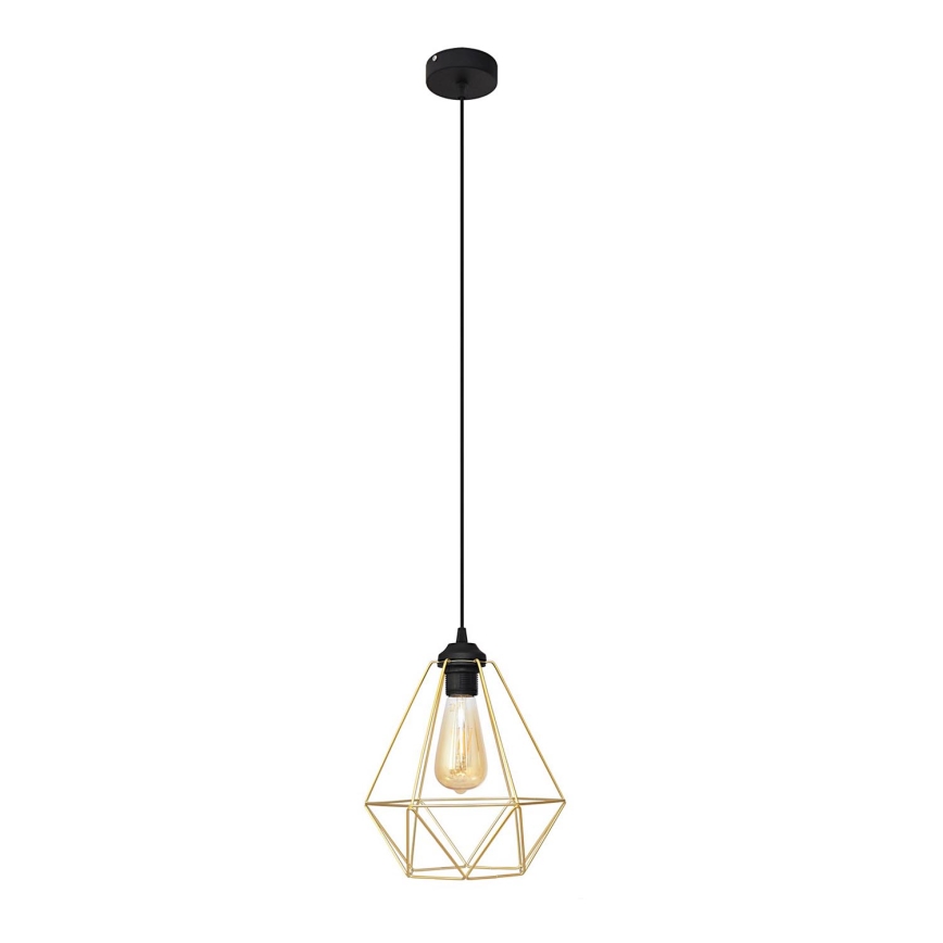 Hängeleuchte an Schnur KARO 1xE27/15W/230V golden/schwarz