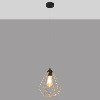 Hängeleuchte an Schnur KARO 1xE27/15W/230V golden/schwarz