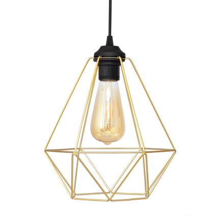 Hängeleuchte an Schnur KARO 1xE27/15W/230V golden/schwarz