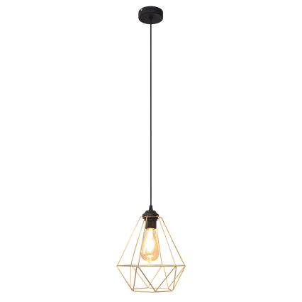 Hängeleuchte an Schnur KARO 1xE27/15W/230V golden/schwarz