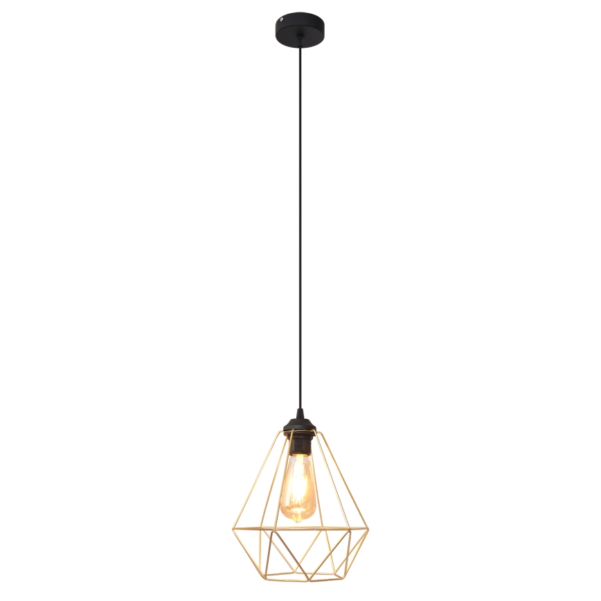 Hängeleuchte an Schnur KARO 1xE27/15W/230V golden/schwarz