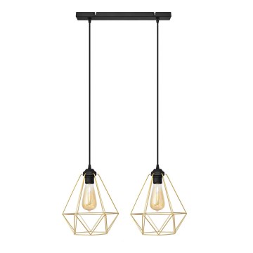 Hängeleuchte an Schnur KARO 2xE27/15W/230V golden/schwarz