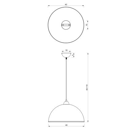 Hängeleuchte an Schnur KITCHEN 1xE27/15W/230V weiß/golden