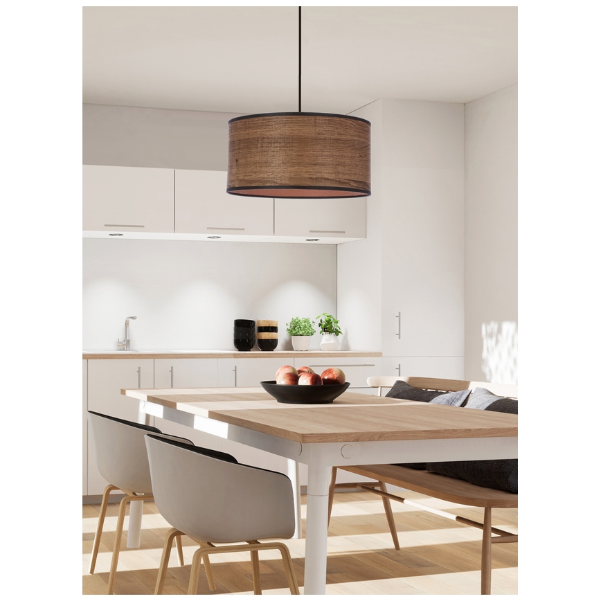 Hängeleuchte an Schnur LEGNO 1xE27/40W/230V d 30 cm braun
