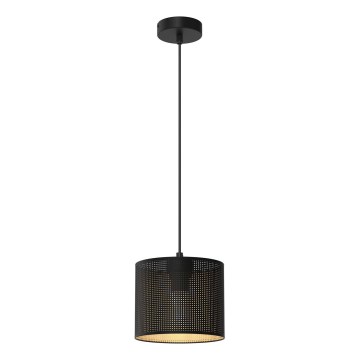 Hängeleuchte an Schnur LOFT SHADE 1xE27/60W/230V Durchmesser 18 cm schwarz/golden