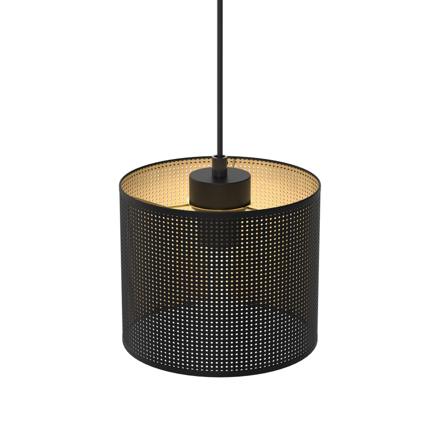 Hängeleuchte an Schnur LOFT SHADE 1xE27/60W/230V Durchmesser 18 cm schwarz/golden