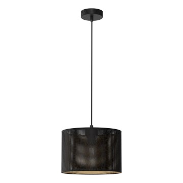 Hängeleuchte an Schnur LOFT SHADE 1xE27/60W/230V Durchmesser 25 cm schwarz/golden