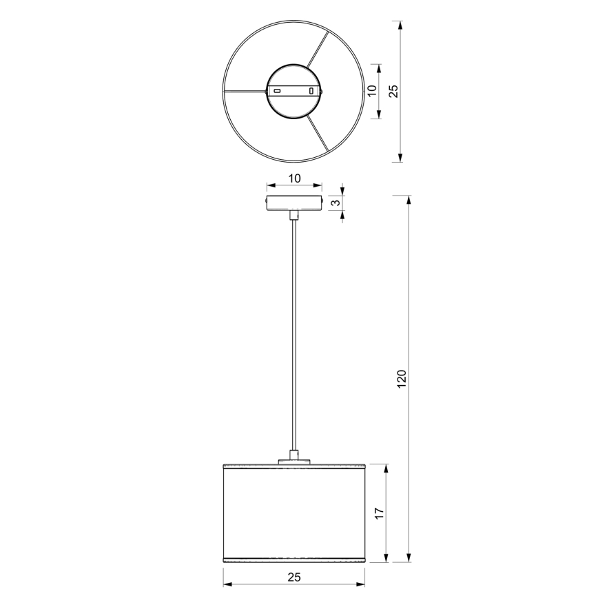 Hängeleuchte an Schnur LOFT SHADE 1xE27/60W/230V Durchmesser 25 cm weiß/golden