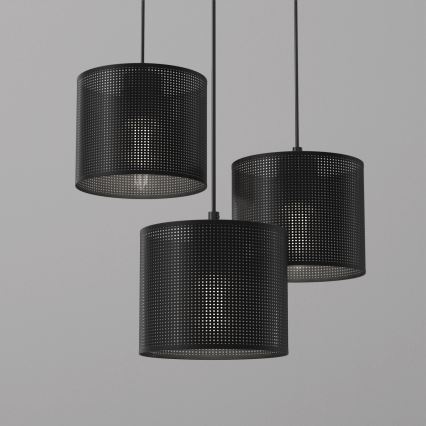 Hängeleuchte an Schnur LOFT SHADE 3xE27/60W/230V schwarz