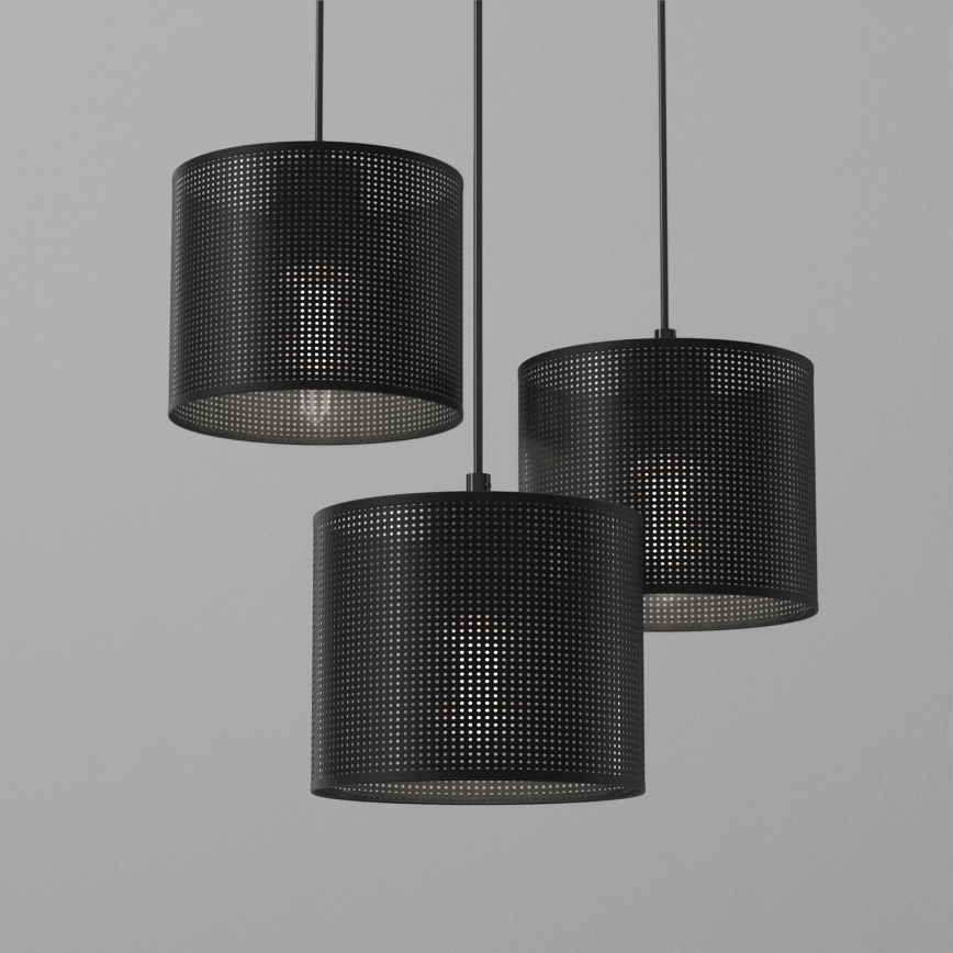 Hängeleuchte an Schnur LOFT SHADE 3xE27/60W/230V schwarz