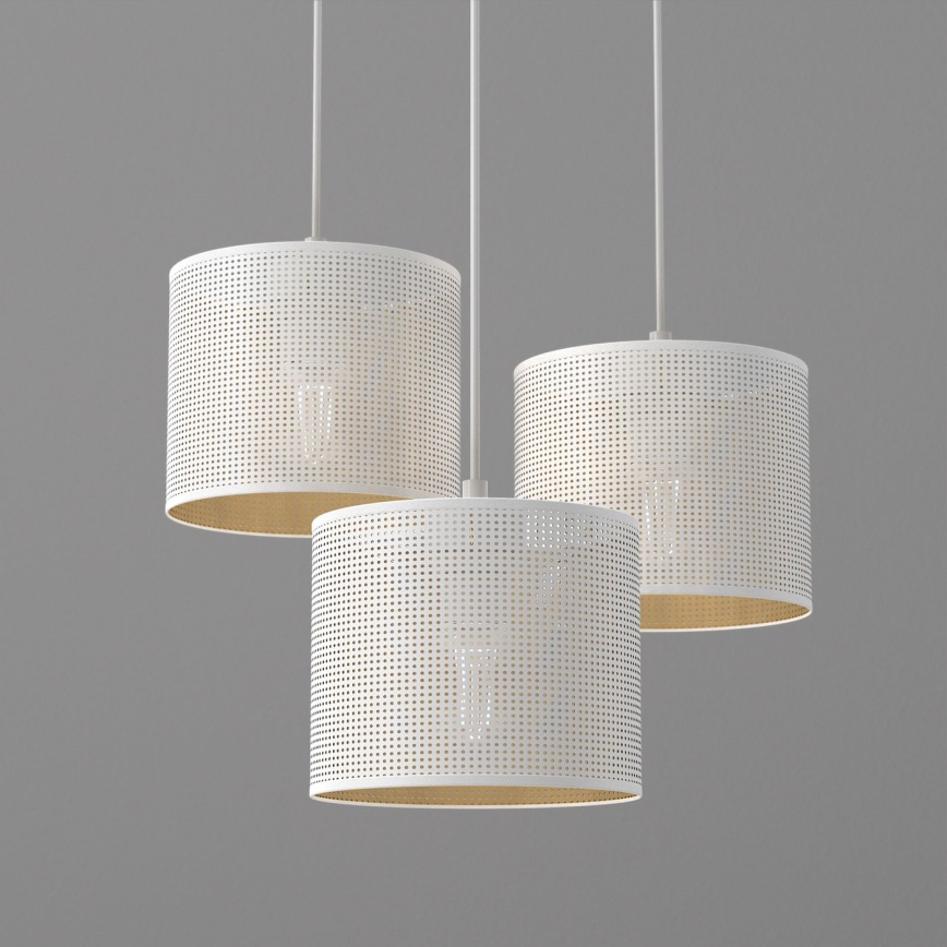 Hängeleuchte an Schnur LOFT SHADE 3xE27/60W/230V weiß/golden