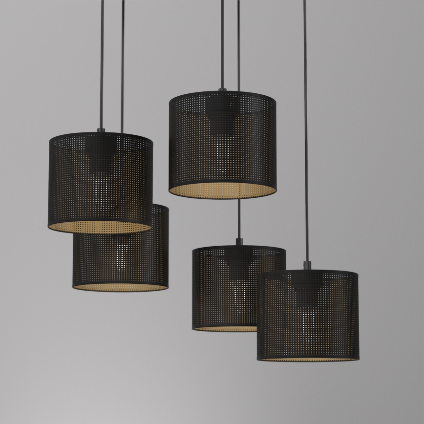Hängeleuchte an Schnur LOFT SHADE 5xE27/60W/230V schwarz/golden