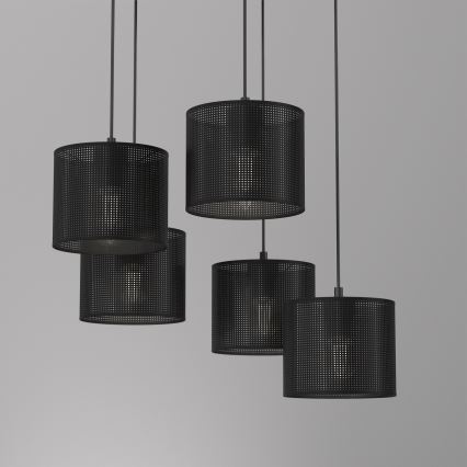 Hängeleuchte an Schnur LOFT SHADE 5xE27/60W/230V schwarz