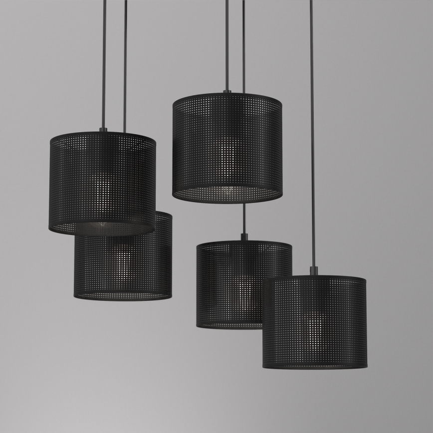 Hängeleuchte an Schnur LOFT SHADE 5xE27/60W/230V schwarz