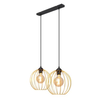Hängeleuchte an Schnur MERCURE 2xE27/15W/230V golden/schwarz
