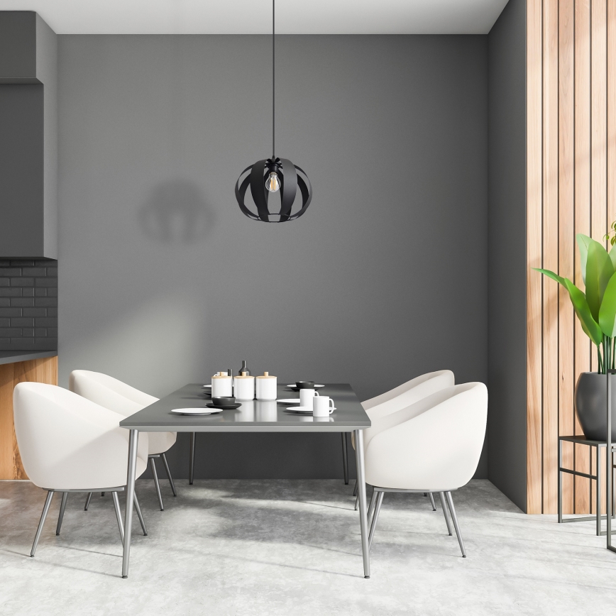 Hängeleuchte an Schnur NEWTON 1xE27/15W/230V schwarz