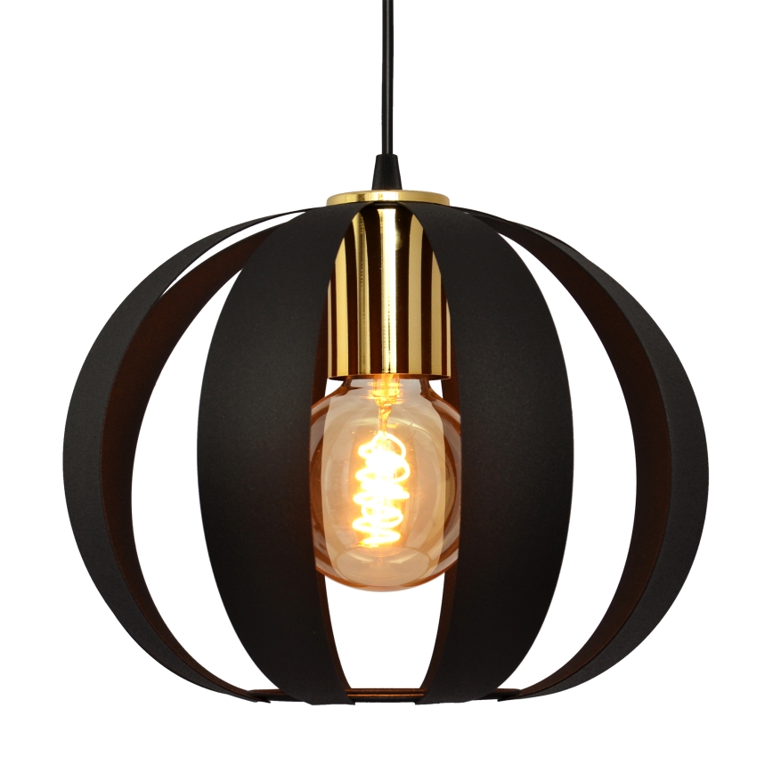 Hängeleuchte an Schnur NEWTON 3xE27/15W/230V schwarz/golden