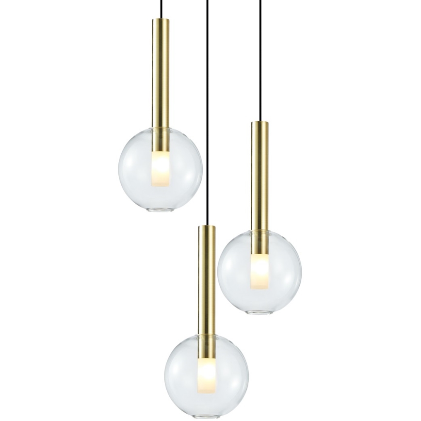 Hängeleuchte an Schnur NIKO 3xG9/9W/230V golden