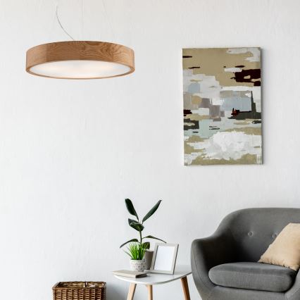 Hängeleuchte an Schnur OAK 3xE27/60W/230V Eiche ø 47,5 cm - FSC-zertifiziert