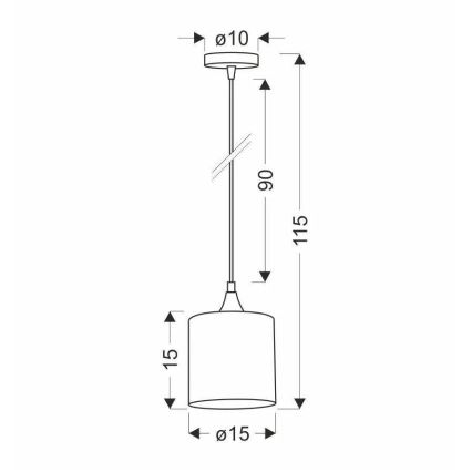 Hängeleuchte an Schnur PATTI 1xE27/60W/230V d 15 cm grün