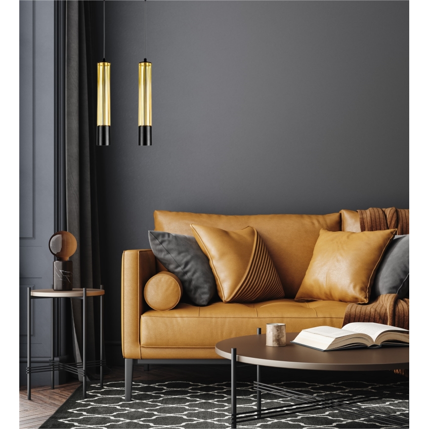 Hängeleuchte an Schnur PRESCOT 2xGU10/40W/230V golden