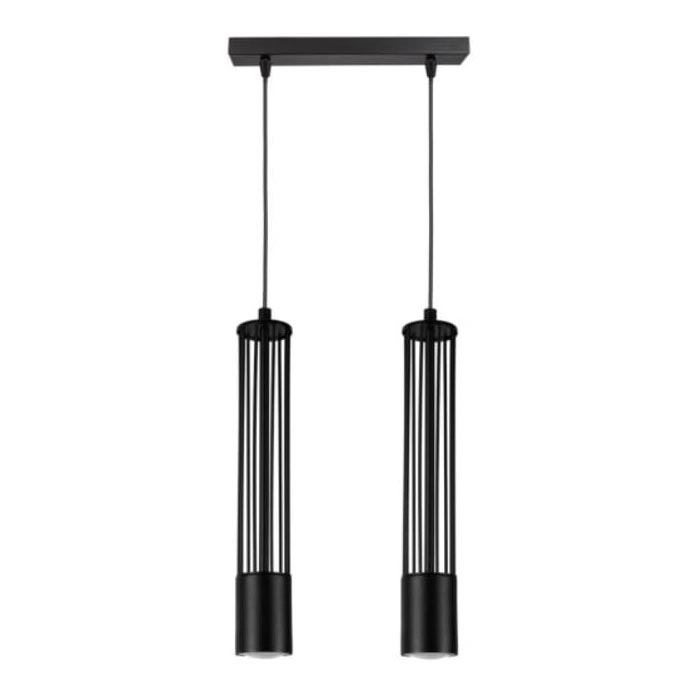 Hängeleuchte an Schnur PRESCOT 2xGU10/40W/230V schwarz
