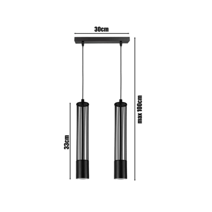 Hängeleuchte an Schnur PRESCOT 2xGU10/40W/230V schwarz