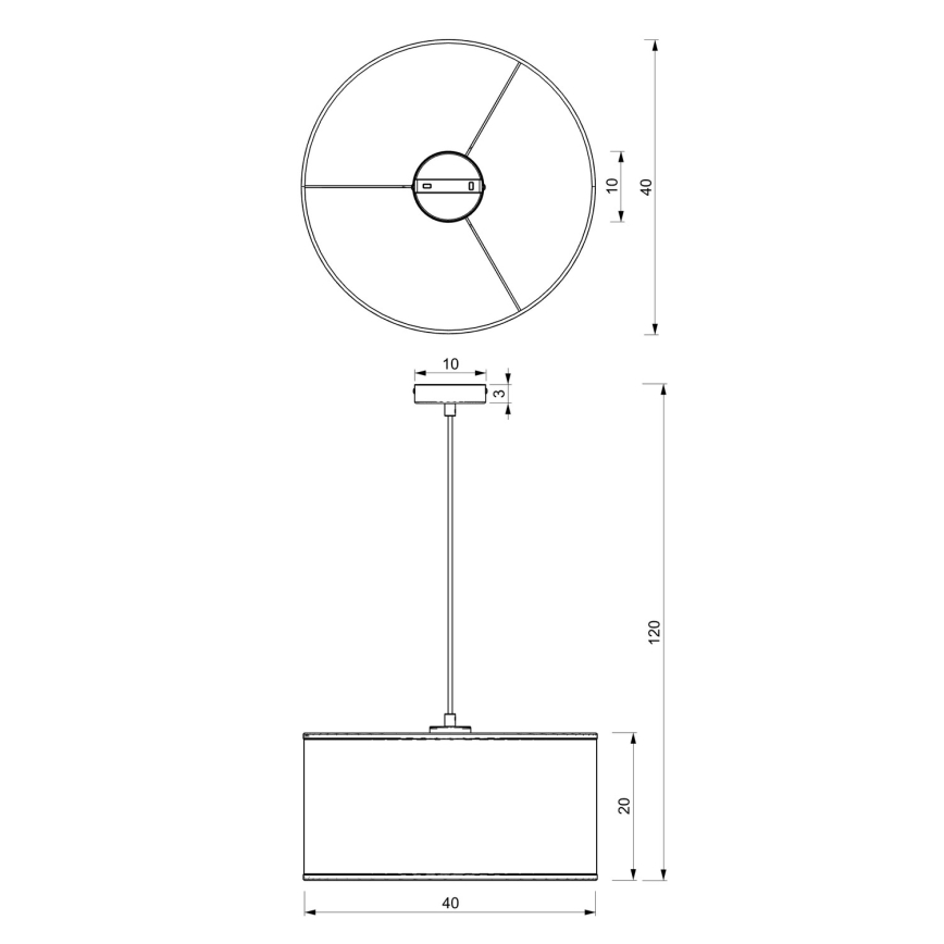 Hängeleuchte an Schnur RATTAN 1xE27/60W/230V Durchmesser 40 cm Rattan