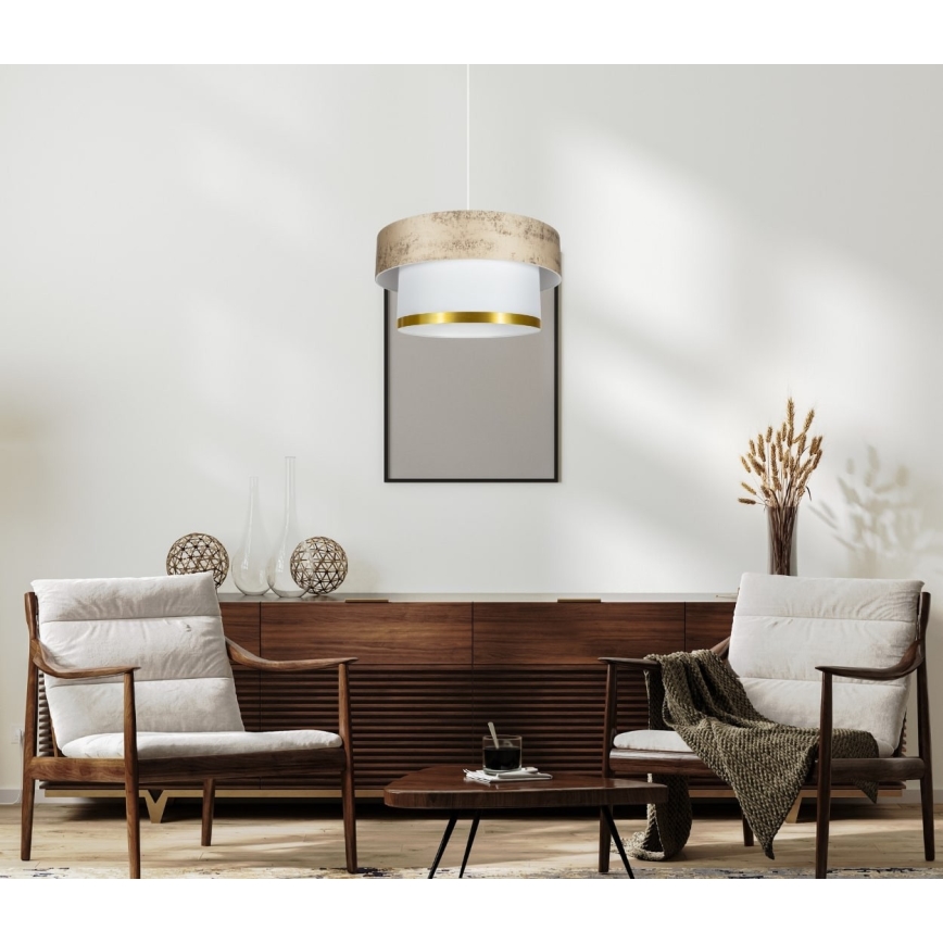 Hängeleuchte an Schnur RESSA 1xE27/60W/230V golden