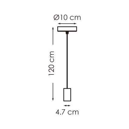 Hängeleuchte an Schnur SAGA 1xE27/40W/230V grau