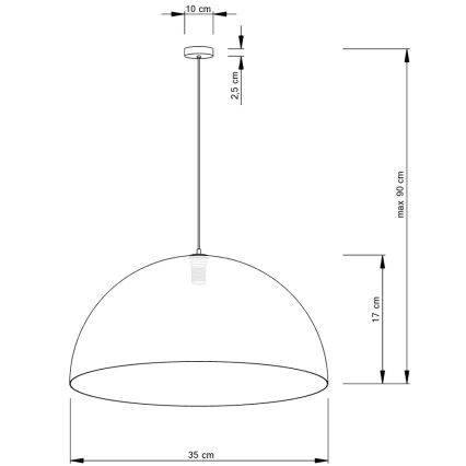 Hängeleuchte an Schnur SFERA 1xE27/60W/230V d 35 cm golden