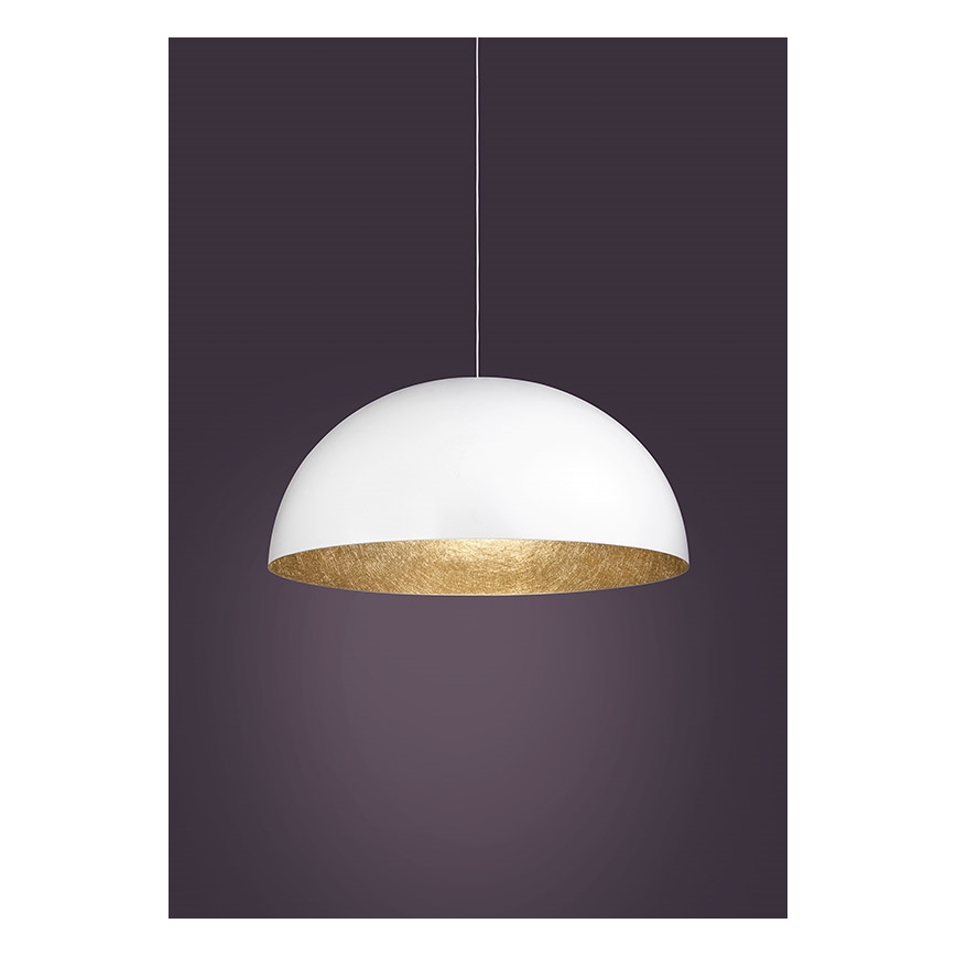 Hängeleuchte an Schnur SFERA 1xE27/60W/230V d 35 cm weiß/golden