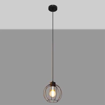 Hängeleuchte an Schnur STARLIGHT 1xE27/15W/230V schwarz/silbern