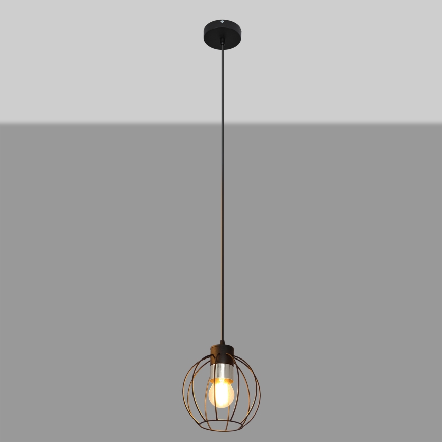 Hängeleuchte an Schnur STARLIGHT 1xE27/15W/230V schwarz/silbern