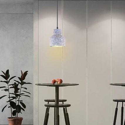 Hängeleuchte an Schnur TERRAZZO 1xE27/60W/230V d 12 cm grau