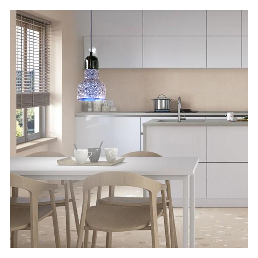 Hängeleuchte an Schnur TERRAZZO 1xE27/60W/230V d 12 cm grau