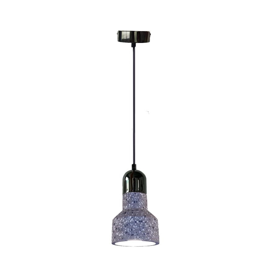 Hängeleuchte an Schnur TERRAZZO 1xE27/60W/230V d 12 cm grau