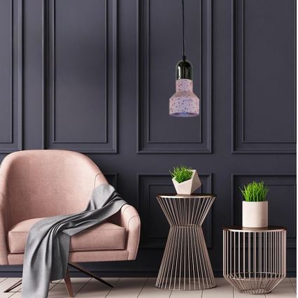 Hängeleuchte an Schnur TERRAZZO 1xE27/60W/230V d 12 cm rot