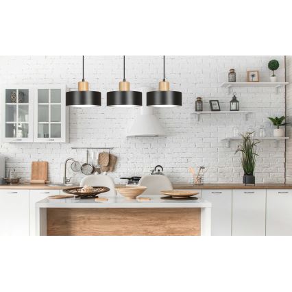 Hängeleuchte an Schnur TORIN 3xE27/15W/230V schwarz