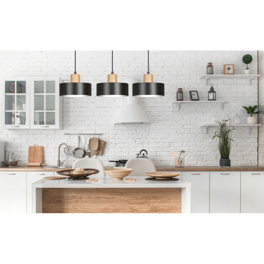 Hängeleuchte an Schnur TORIN 3xE27/15W/230V schwarz