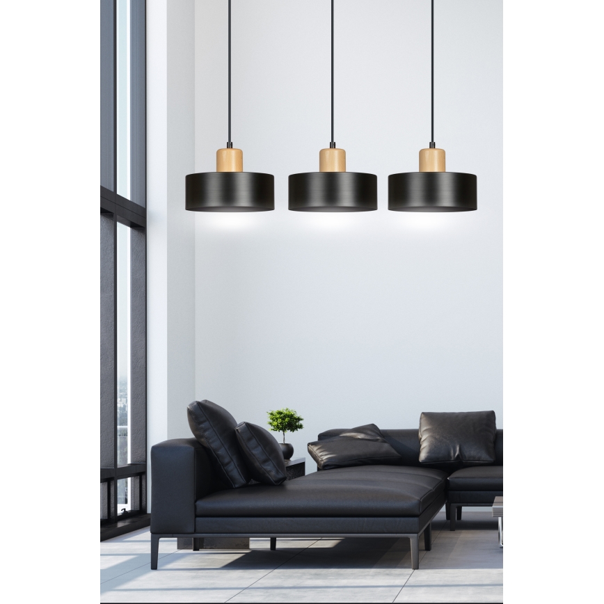 Hängeleuchte an Schnur TORIN 3xE27/15W/230V schwarz