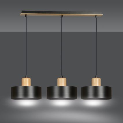 Hängeleuchte an Schnur TORIN 3xE27/15W/230V schwarz