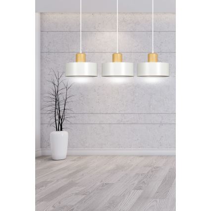 Hängeleuchte an Schnur TORIN 3xE27/15W/230V weiß