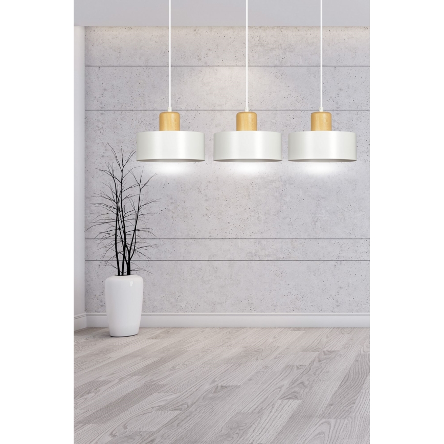 Hängeleuchte an Schnur TORIN 3xE27/15W/230V weiß
