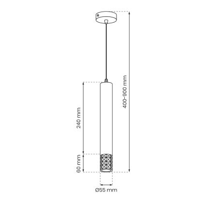 Hängeleuchte an Schnur TUBI 1xGU10/8W/230V glänzend Chrom