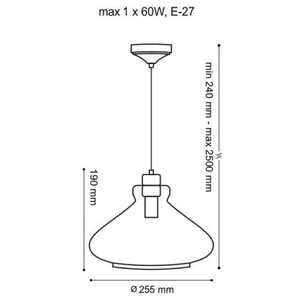 Hängeleuchte an Schnur VETRO 1xE27/60W/230V Buche