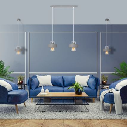 Hängeleuchte an Schnur VOLTA 1xE27/15W/230V grau