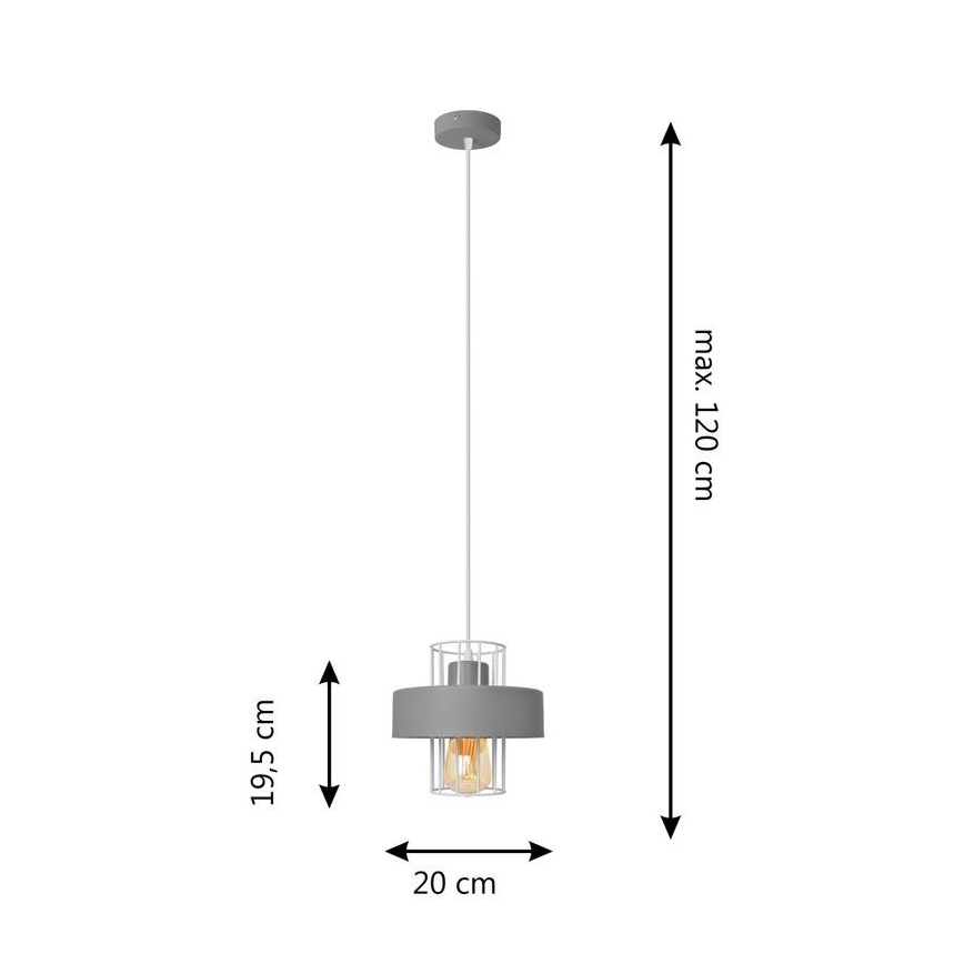 Hängeleuchte an Schnur VOLTA 1xE27/15W/230V grau