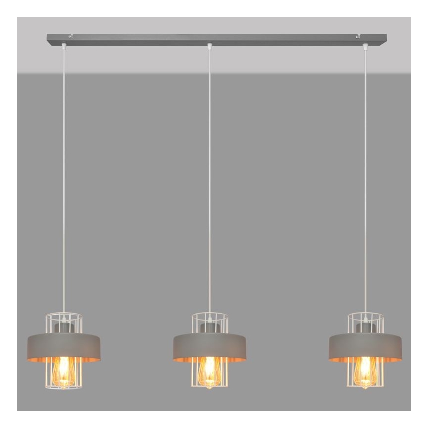 Hängeleuchte an Schnur VOLTA 3xE27/15W/230V grau