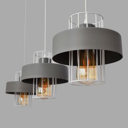 Hängeleuchte an Schnur VOLTA 3xE27/15W/230V grau